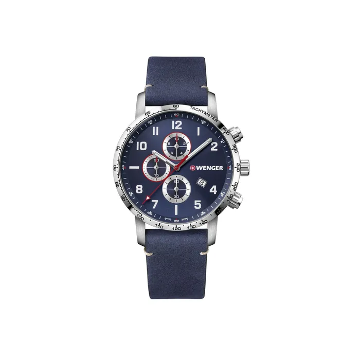 Watches Wenger Wenger Attitude Chrono 44 Blue Dial Blue Leather Mens Watch Watches Wenger Wenger Attitude Chrono 44 Blue Dial Blue Leather Mens Watch