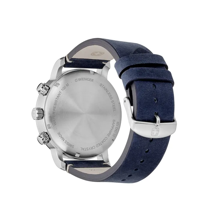 Watches Wenger Wenger Attitude Chrono 44 Blue Dial Blue Leather Mens Watch Watches Wenger Wenger Attitude Chrono 44 Blue Dial Blue Leather Mens Watch