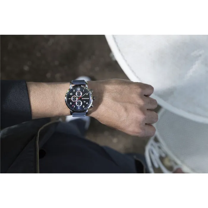 Watches Wenger Wenger Attitude Chrono 44 Blue Dial Blue Leather Mens Watch Watches Wenger Wenger Attitude Chrono 44 Blue Dial Blue Leather Mens Watch