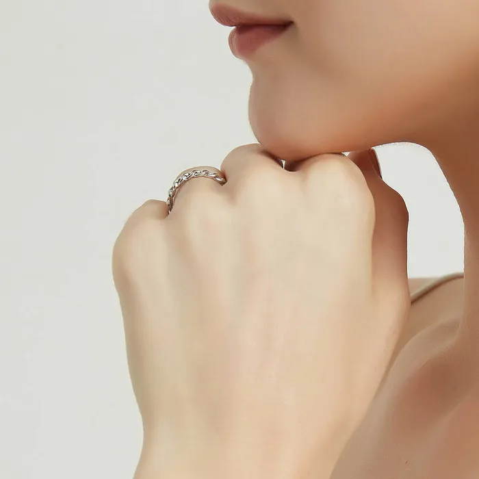 Woven Stackable Band in Sterling Silver BERRICLE Rings