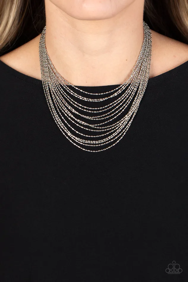 All Eyes On U Jewelry Paparazzi Accessories Cascading Chains Silver Paparazzi Necklace Necklaces