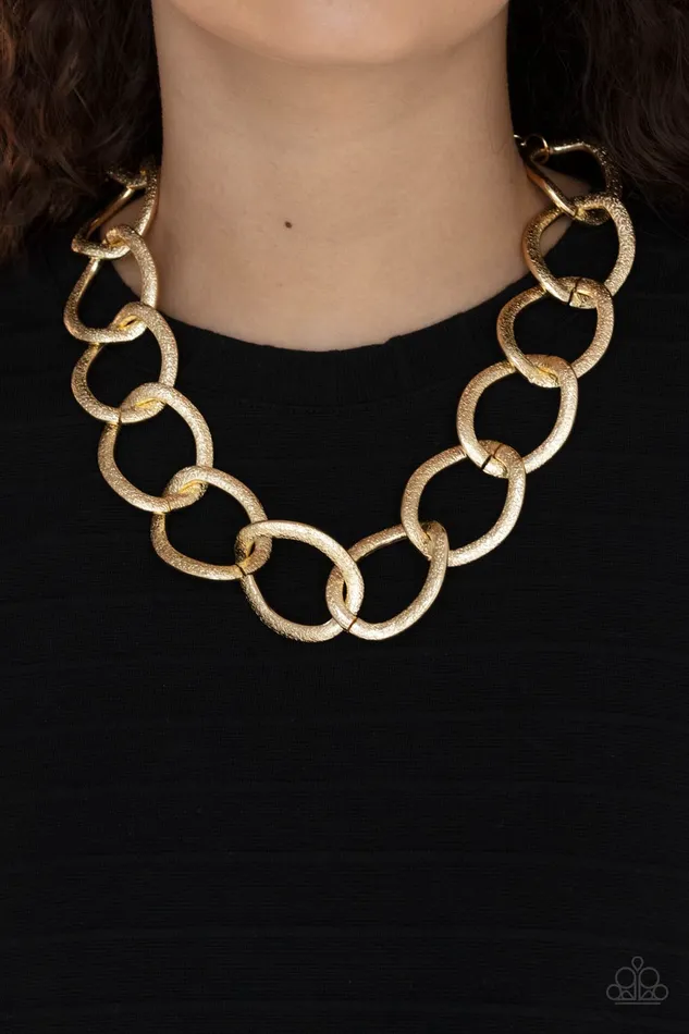 All Eyes On U Jewelry Paparazzi Accessories Necklaces Industrial Intimidation Gold Paparazzi Necklace