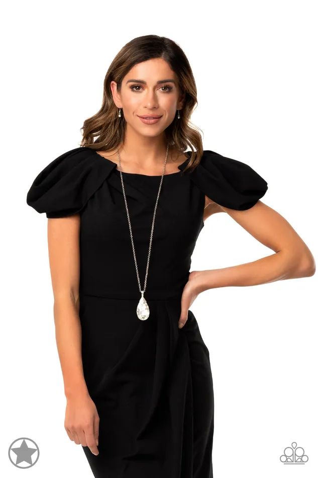 All Eyes On U Jewelry Paparazzi Accessories Necklaces Spellbinding Sparkle White Paparazzi Necklace