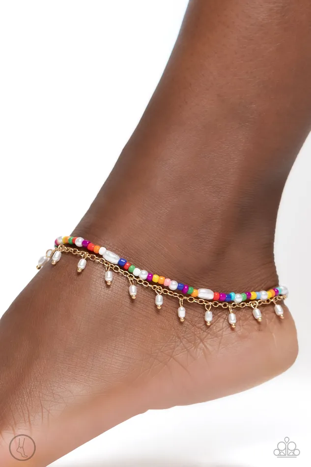 All Eyes On U Jewelry Paparazzi Accessories PreStyled Sets Beachfront Backdrop Gold Paparazzi Anklet