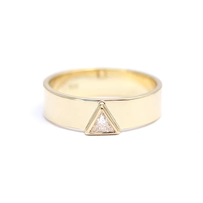 artemer Mens Wedding Band with Trillion Diamond Rings