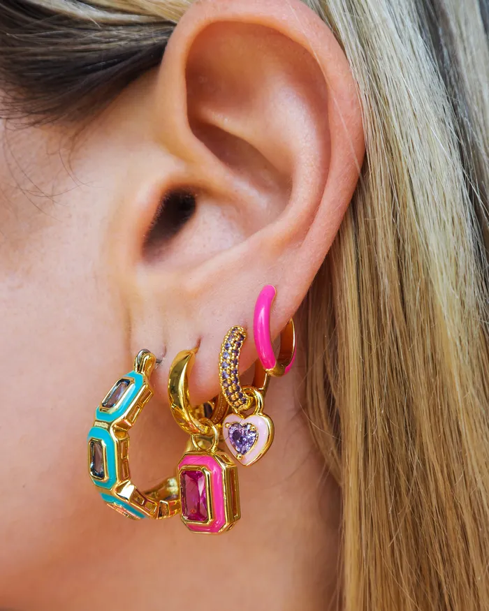 Bezel Emerald Ballier Hoops Turquoise Gold Luv Aj Earrings Bezel Emerald Ballier Hoops Turquoise Gold Luv Aj Earrings