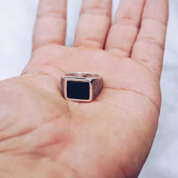 BLACK ONYX RING 925 STERLING SILVER Jess Zabala Jewelry Rings