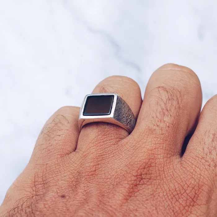 BLACK ONYX RING 925 STERLING SILVER Jess Zabala Jewelry Rings