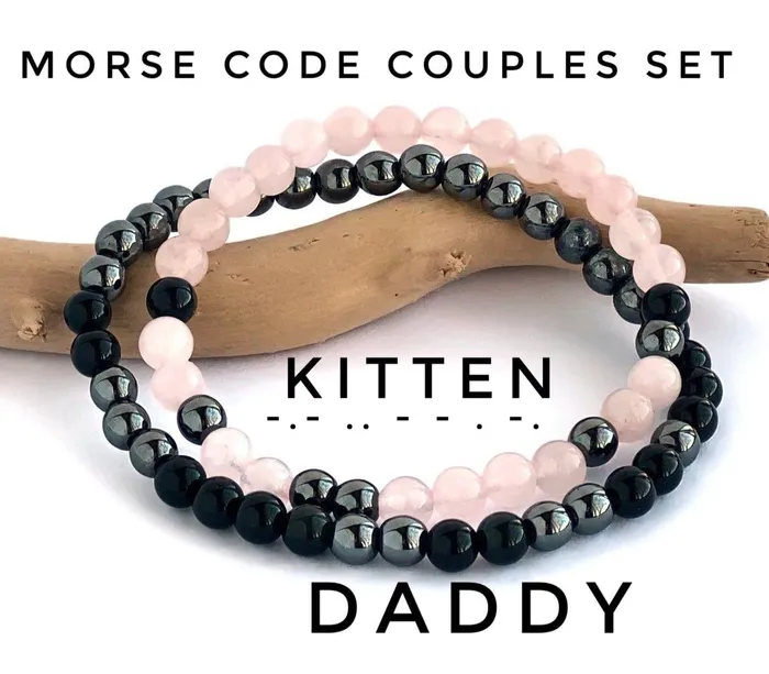 Bracelets Captive Collars Couples Morse Code Bracelet Set