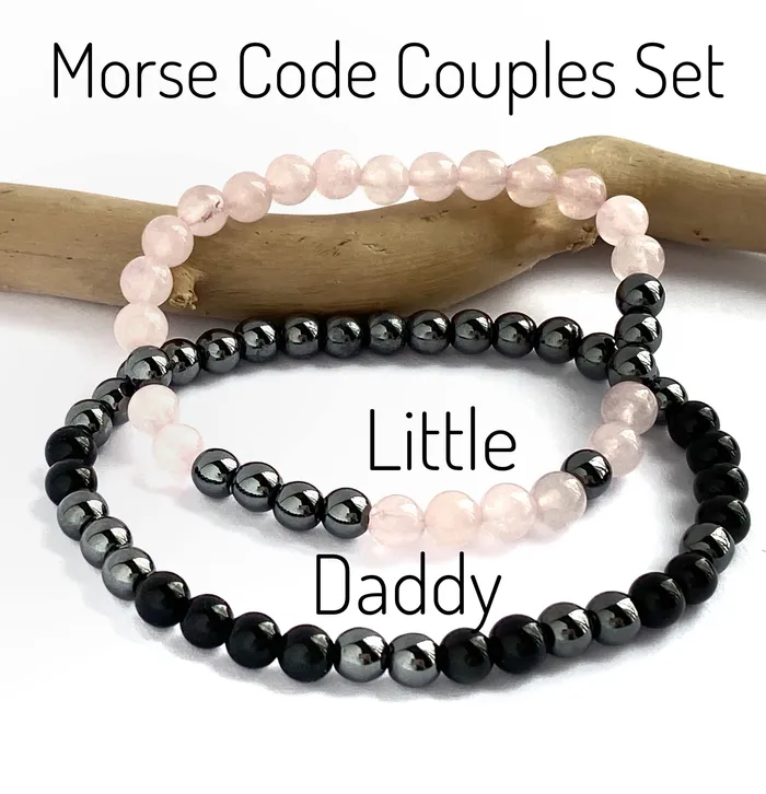 Bracelets Captive Collars Couples Morse Code Bracelet Set
