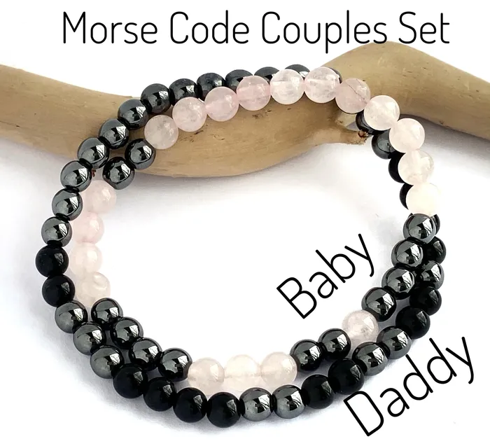 Bracelets Captive Collars Couples Morse Code Bracelet Set