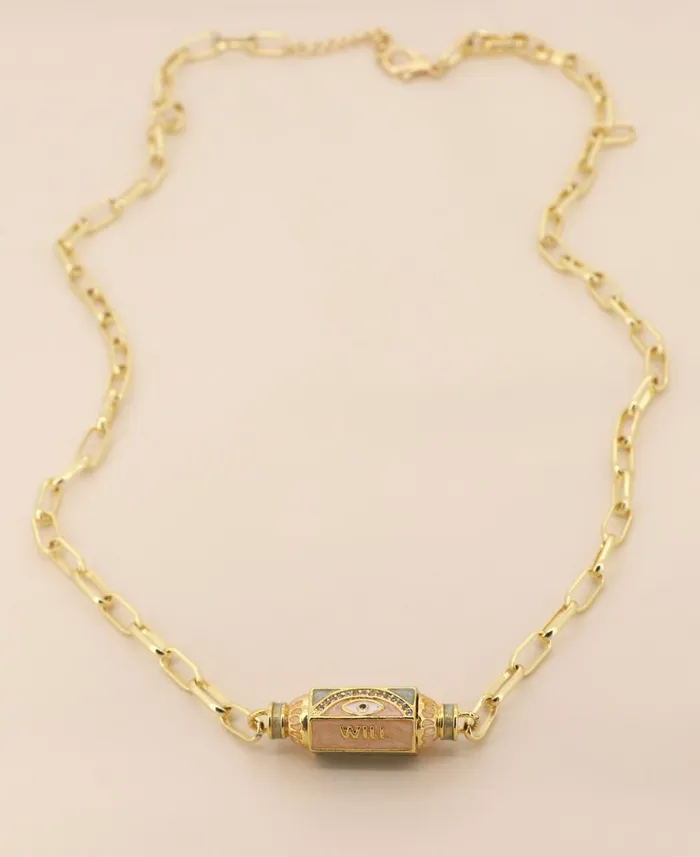 Buddha Groove Necklaces Gold Plated Brass Will And Evil Eye Protection Necklace