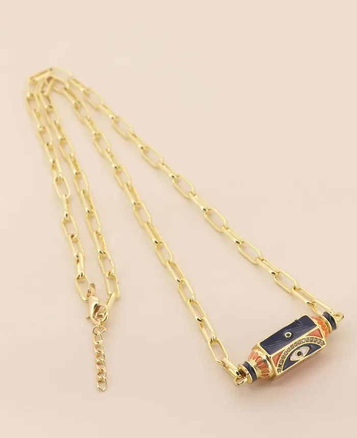 Buddha Groove Necklaces Gold Plated Brass Will And Evil Eye Protection Necklace