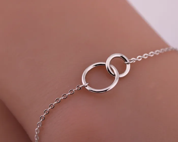 Captive Collars Sterling Silver Dainty Double ORing Bracelet Rings
