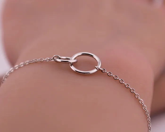 Captive Collars Sterling Silver Dainty Double ORing Bracelet Rings