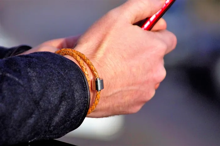Cognac Silver TadBlu Braided Leather Mens Cremation Bead Bracelet Tadblu Bracelets