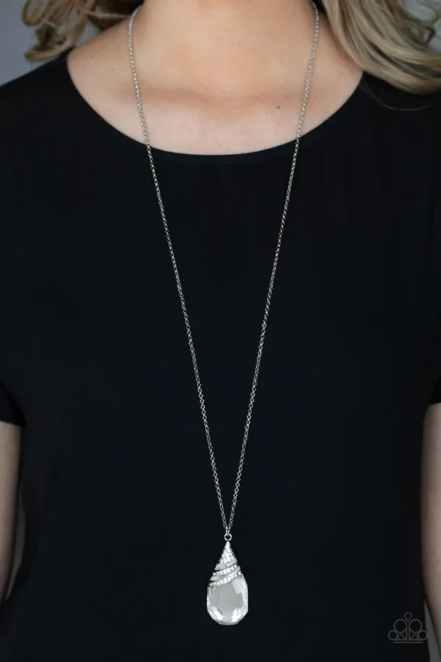 Demandingly Diva Paparazzi White Rhinestone Necklace All Eyes On U Jewelry Paparazzi Accessories Necklaces