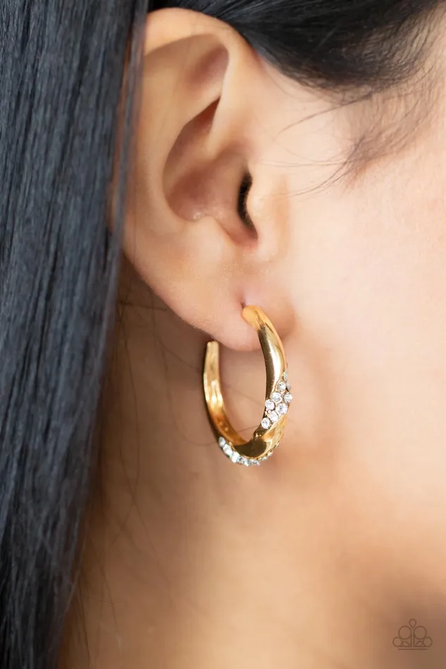 Earrings All Eyes On U Jewelry Paparazzi Accessories Subliminal Shimmer Gold Paparazzi Earrings