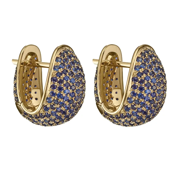 Earrings ARTEMER Royal Blue Sapphire Pave Huggie Earrings
