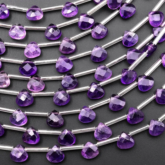 Earrings Intrinsic Trading AAA Faceted Natural Purple Amethyst Triangle Teardrop Briolette Beads Good for Earrings 155 Strand Earrings Intrinsic Trading AAA Faceted Natural Purple Amethyst Triangle Teardrop Briolette Beads Good for Earrings 155 Strand