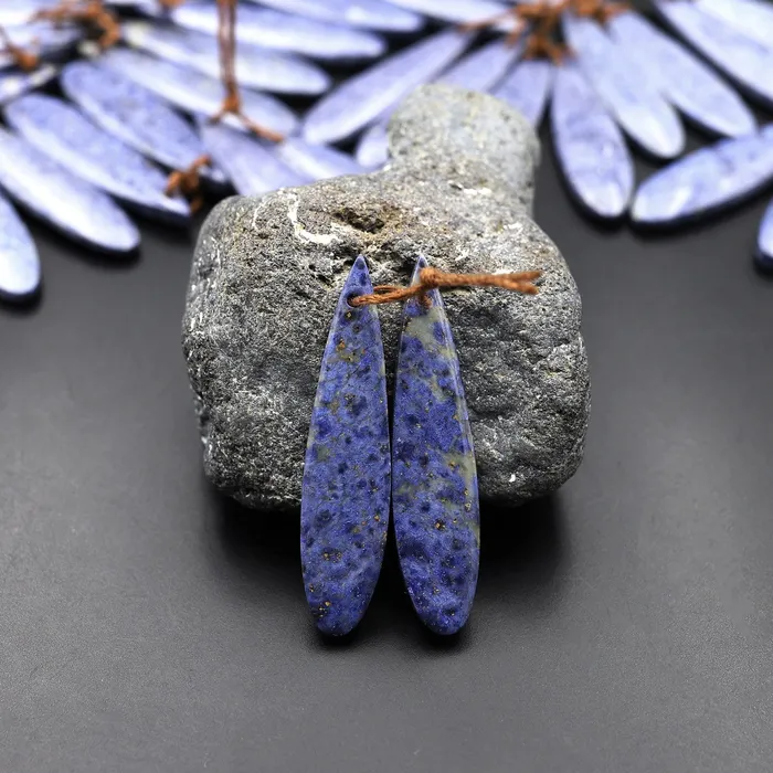 Earrings Intrinsic Trading Natural Denim Blue Dumortierite Teardrop Earring Pair Matched Gemstone Beads Earrings Intrinsic Trading Natural Denim Blue Dumortierite Teardrop Earring Pair Matched Gemstone Beads