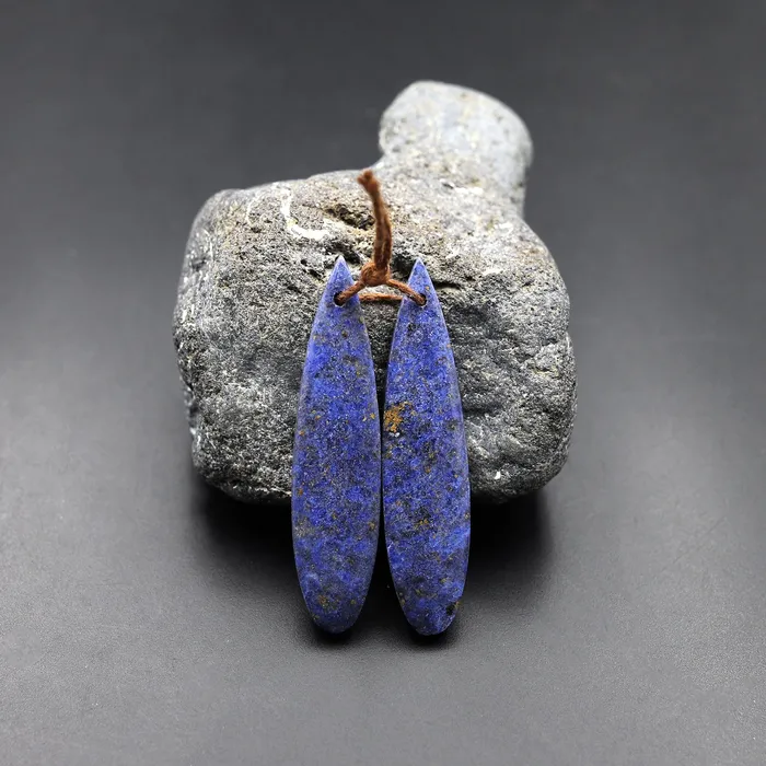 Earrings Intrinsic Trading Natural Denim Blue Dumortierite Teardrop Earring Pair Matched Gemstone Beads