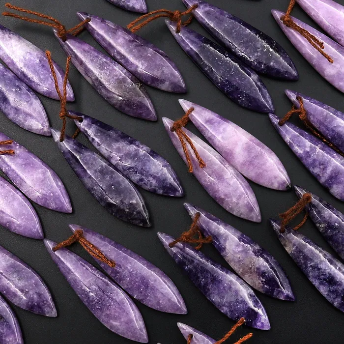 Earrings Intrinsic Trading Natural Purple Lepidolite Abstract Leaf Earring Pair Matched Gemstone Pair Earrings Intrinsic Trading Natural Purple Lepidolite Abstract Leaf Earring Pair Matched Gemstone Pair