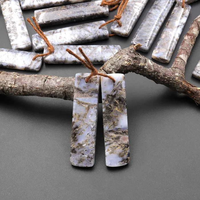 Earrings Intrinsic Trading Rare Natural Turkish Needle Agate Earring Pair Drilled Matched Rectangle Gemstone Beads A2 Earrings Intrinsic Trading Rare Natural Turkish Needle Agate Earring Pair Drilled Matched Rectangle Gemstone Beads A2