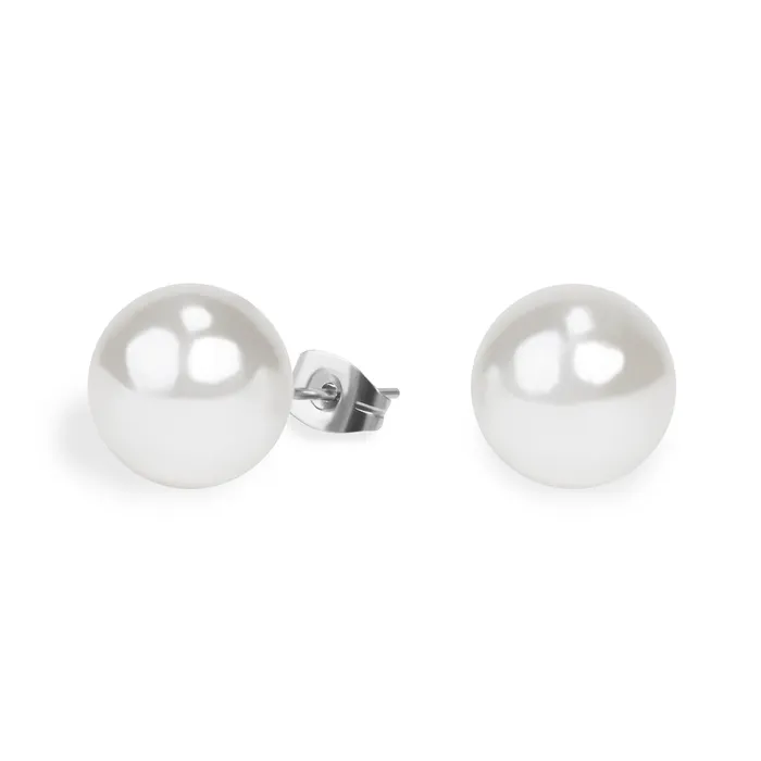 Earrings miabijoux Stainless 12 mm pearl stud earrings