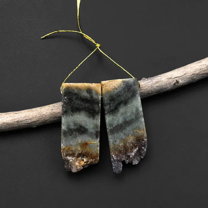 Earrings Small Natural Amethyst Stalactite Slice Matched Earring Gemstone Bead Pair A42 Intrinsic Trading Earrings Small Natural Amethyst Stalactite Slice Matched Earring Gemstone Bead Pair A42 Intrinsic Trading