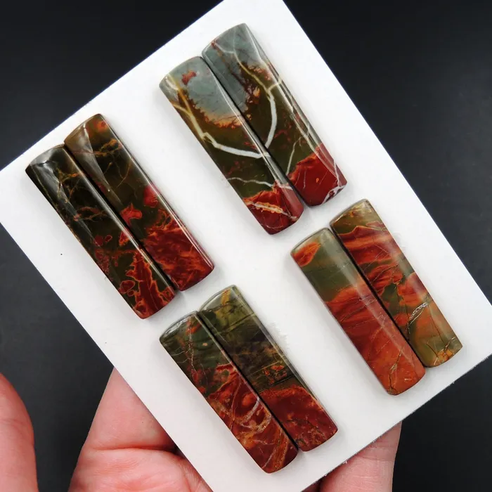 Earrings Undrilled Natural Red Creek Jasper Stone Cabochon Rectangle Matched Earring Pair Cab Picasso Jasper Cherry Creek Jasper Cabochon Set C323 Card Intrinsic Trading Earrings Undrilled Natural Red Creek Jasper Stone Cabochon Rectangle Matched Earring Pair Cab Picasso Jasper Cherry Creek Jasper Cabochon Set C323 Card Intrinsic Trading