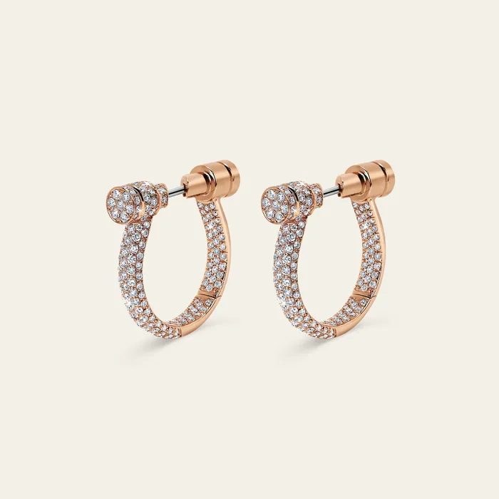 Estribo Earrings Hand crafted in 18k rose gold and set with highquality round brilliantcut white diamonds Earrings