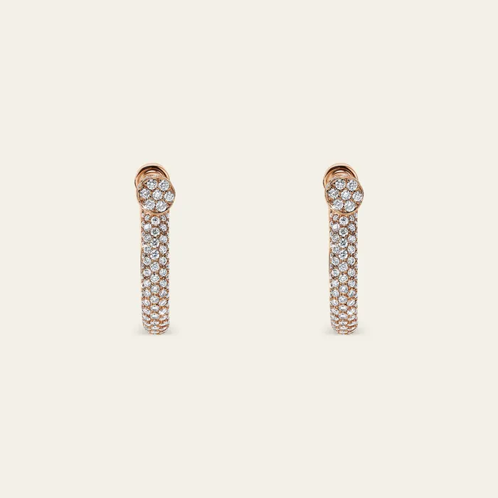 Estribo Earrings Hand crafted in 18k rose gold and set with highquality round brilliantcut white diamonds Earrings