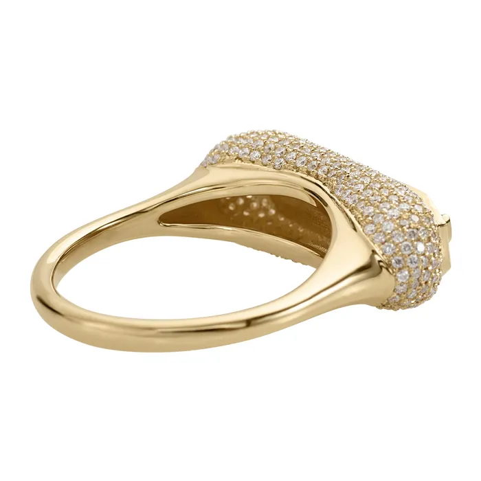 Fancy Color Blue Diamond Ring with Pave Diamond Detailing ARTEMER Rings