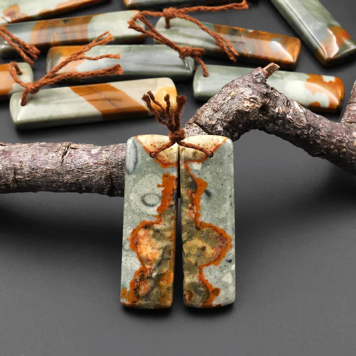 From Oregon Natural Owyhee Picture Jasper Rectangle Earrings Drilled Matched Gemstone Beads Pair A1 Intrinsic Trading Earrings From Oregon Natural Owyhee Picture Jasper Rectangle Earrings Drilled Matched Gemstone Beads Pair A1 Intrinsic Trading Earrings