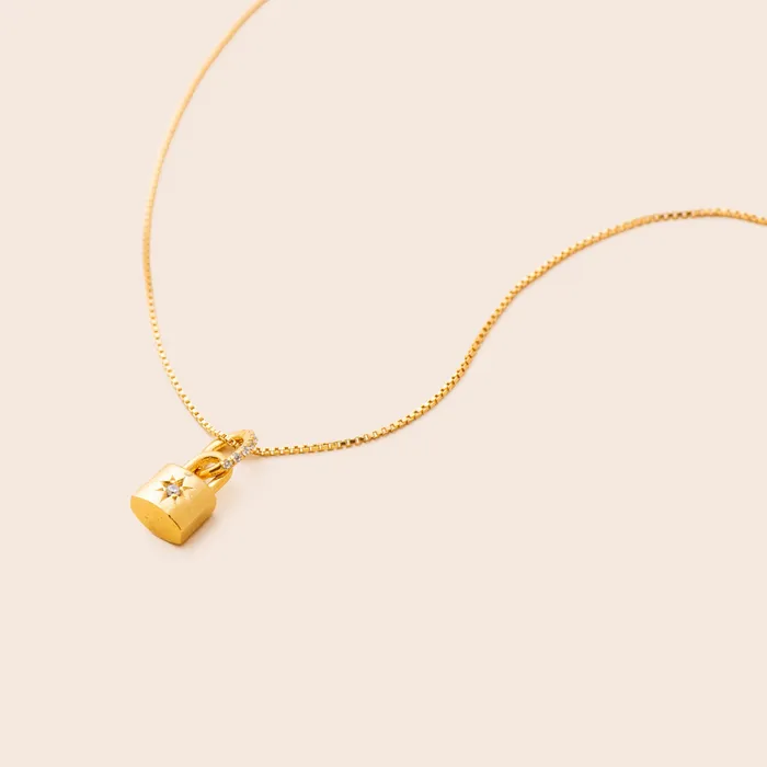Gemlet Necklaces Northern Star Padlock Necklace