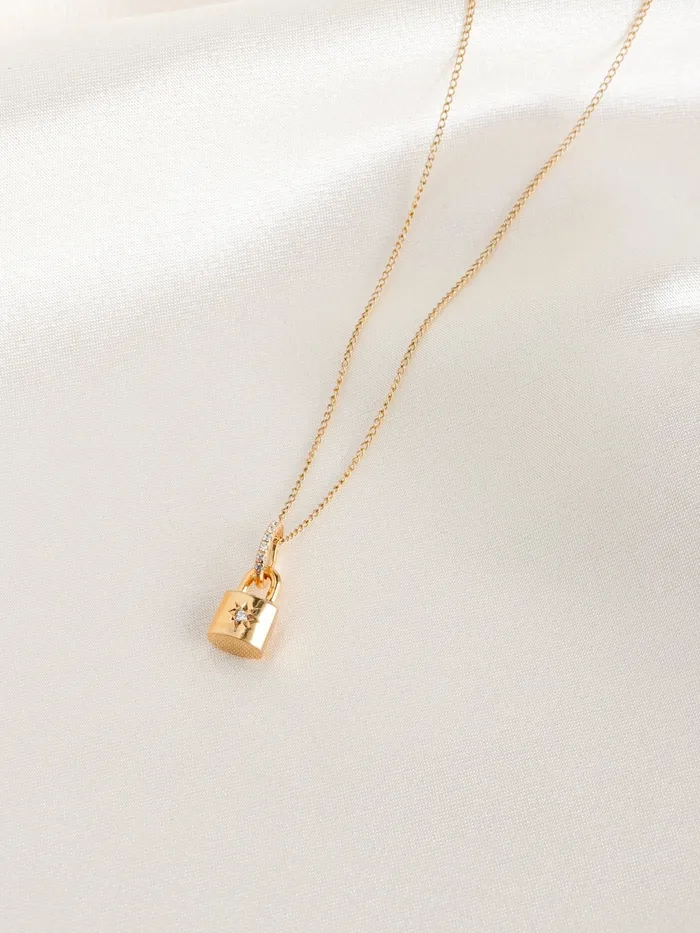 Gemlet Necklaces Northern Star Padlock Necklace