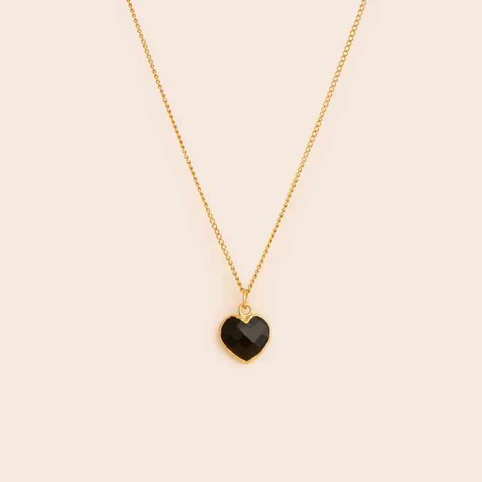 Gemlet Necklaces Onyx Heart Necklace