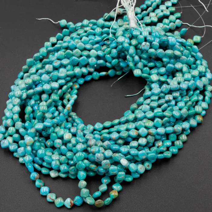 Genuine 100 Natural Turquoise 6mm Diamond Kite Square Cushion Beads Uniformed High Quality Blue Gemstone Good For Earrings 16 Strand Intrinsic Trading Earrings