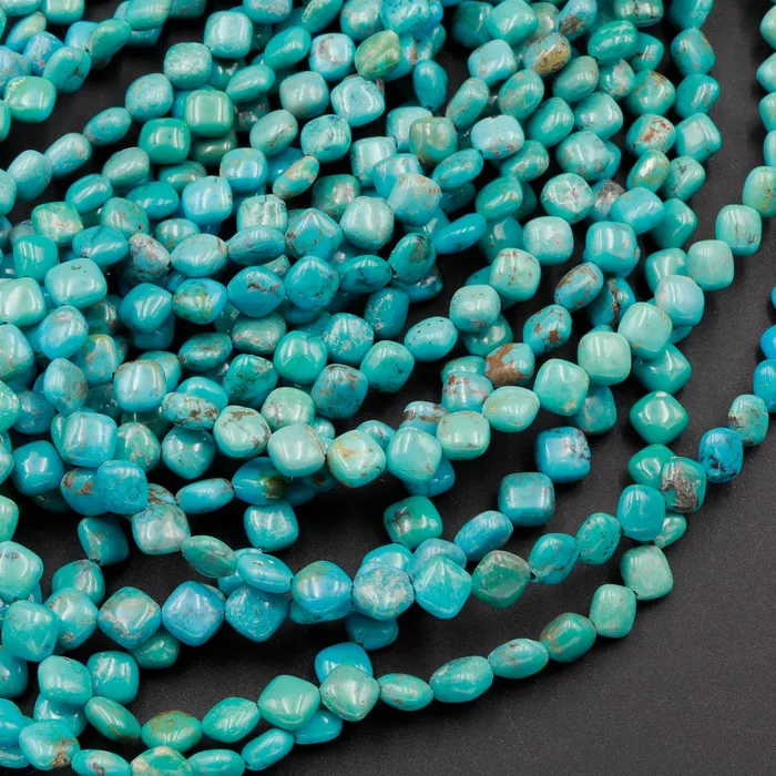 Genuine 100 Natural Turquoise 6mm Diamond Kite Square Cushion Beads Uniformed High Quality Blue Gemstone Good For Earrings 16 Strand Intrinsic Trading Earrings