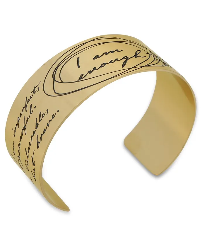 Gold Plated I Am Enough Wide Cuff Bracelet Buddha Groove Bracelets Gold Plated I Am Enough Wide Cuff Bracelet Buddha Groove Bracelets