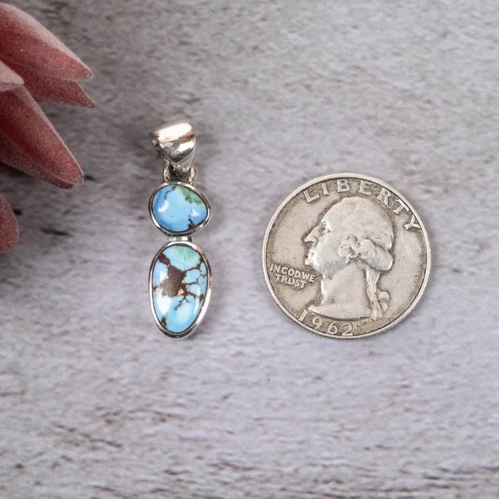 InnerVision Crystals Necklaces Golden Hill Turquoise Pendant 328 g 32x9mm 925 Silver