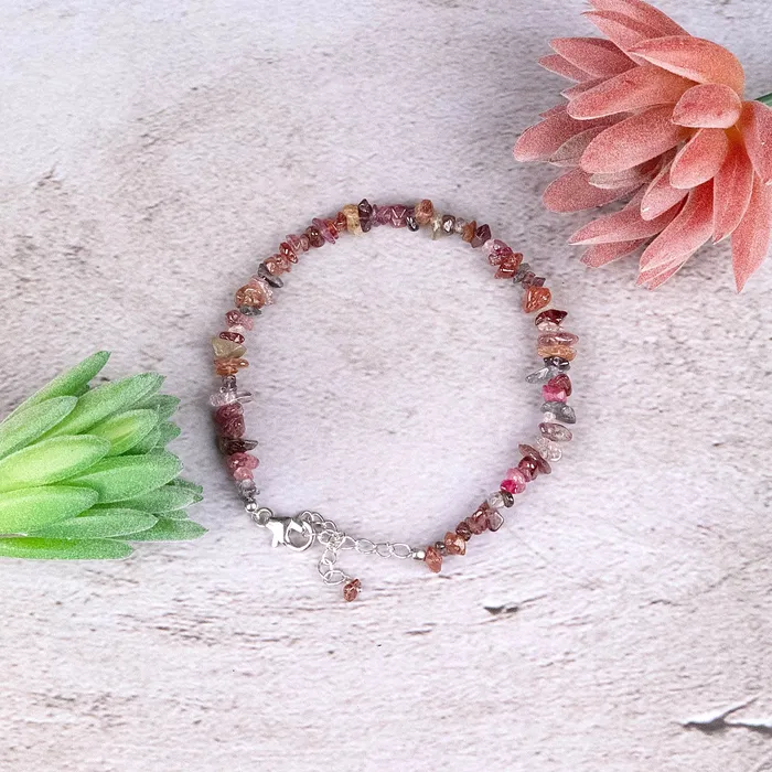 InnerVision Crystals Spinel Chip Bracelet 925 Adjustable Bracelets