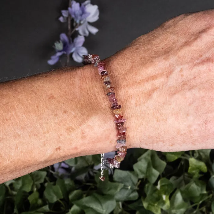 InnerVision Crystals Spinel Chip Bracelet 925 Adjustable Bracelets