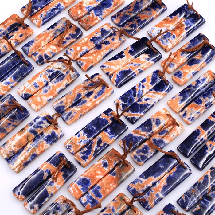 Intrinsic Trading Earrings Drilled Natural Orange Sodalite Rectangle Earring Pair Matched Gemstone Bead Pair Natural Vibrant Blue Orange Stone Intrinsic Trading Earrings Drilled Natural Orange Sodalite Rectangle Earring Pair Matched Gemstone Bead Pair Natural Vibrant Blue Orange Stone