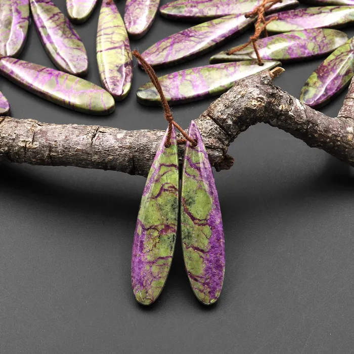 Intrinsic Trading Earrings Natural Atlantisite Stichtite Earring Pair Gemstone Drilled Teardrop Cabochon Matched Gemstone Beads From Australia Intrinsic Trading Earrings Natural Atlantisite Stichtite Earring Pair Gemstone Drilled Teardrop Cabochon Matched Gemstone Beads From Australia