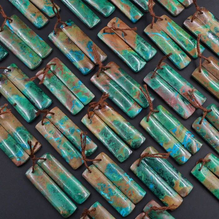 Intrinsic Trading Earrings Natural Chrysocolla Earring Pair Gemstone Drilled Earring Cabochon Cab Pair Rectangle Matched Earring Bead From Australia