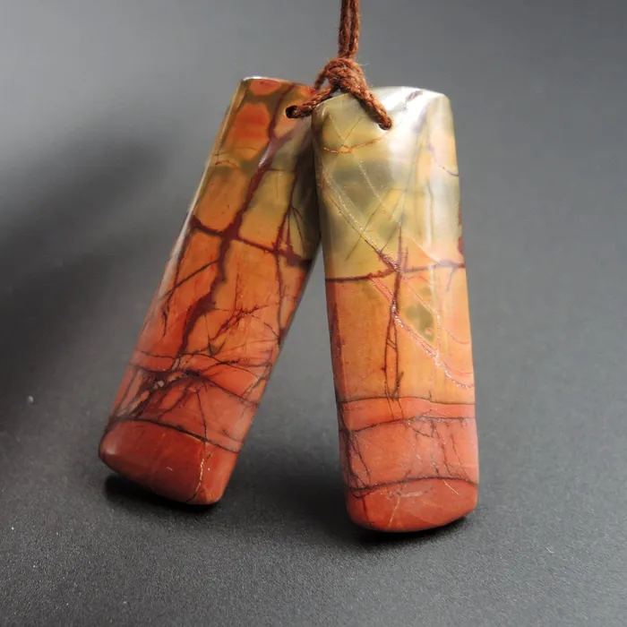 Intrinsic Trading Earrings Natural Red Creek Jasper Earring Pair Rectangle Cabochon Cab Pair Drilled Matched Earrings Bead Pair E476 Intrinsic Trading Earrings Natural Red Creek Jasper Earring Pair Rectangle Cabochon Cab Pair Drilled Matched Earrings Bead Pair E476