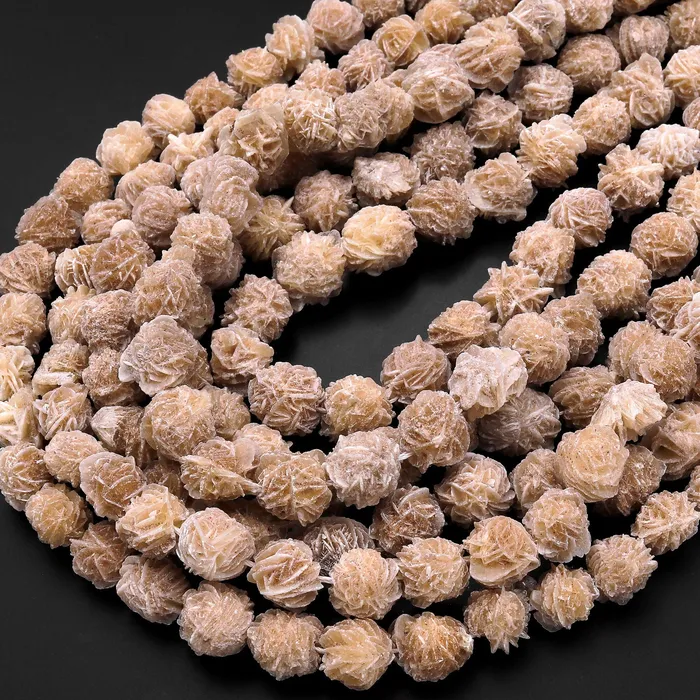 Intrinsic Trading Earrings Natural Selenite Desert Rose Beads Raw Organic Freeform Druzy Gemstone Good for Earrings 155 Strand