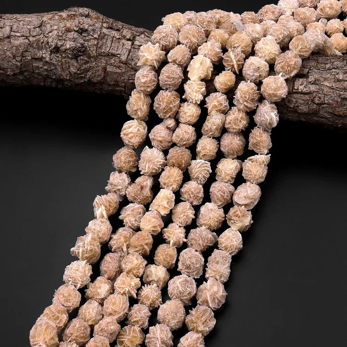 Intrinsic Trading Earrings Natural Selenite Desert Rose Beads Raw Organic Freeform Druzy Gemstone Good for Earrings 155 Strand